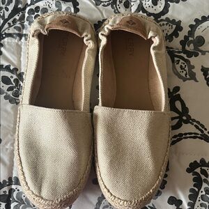 Sperry Cream Canvas Slip-Ons